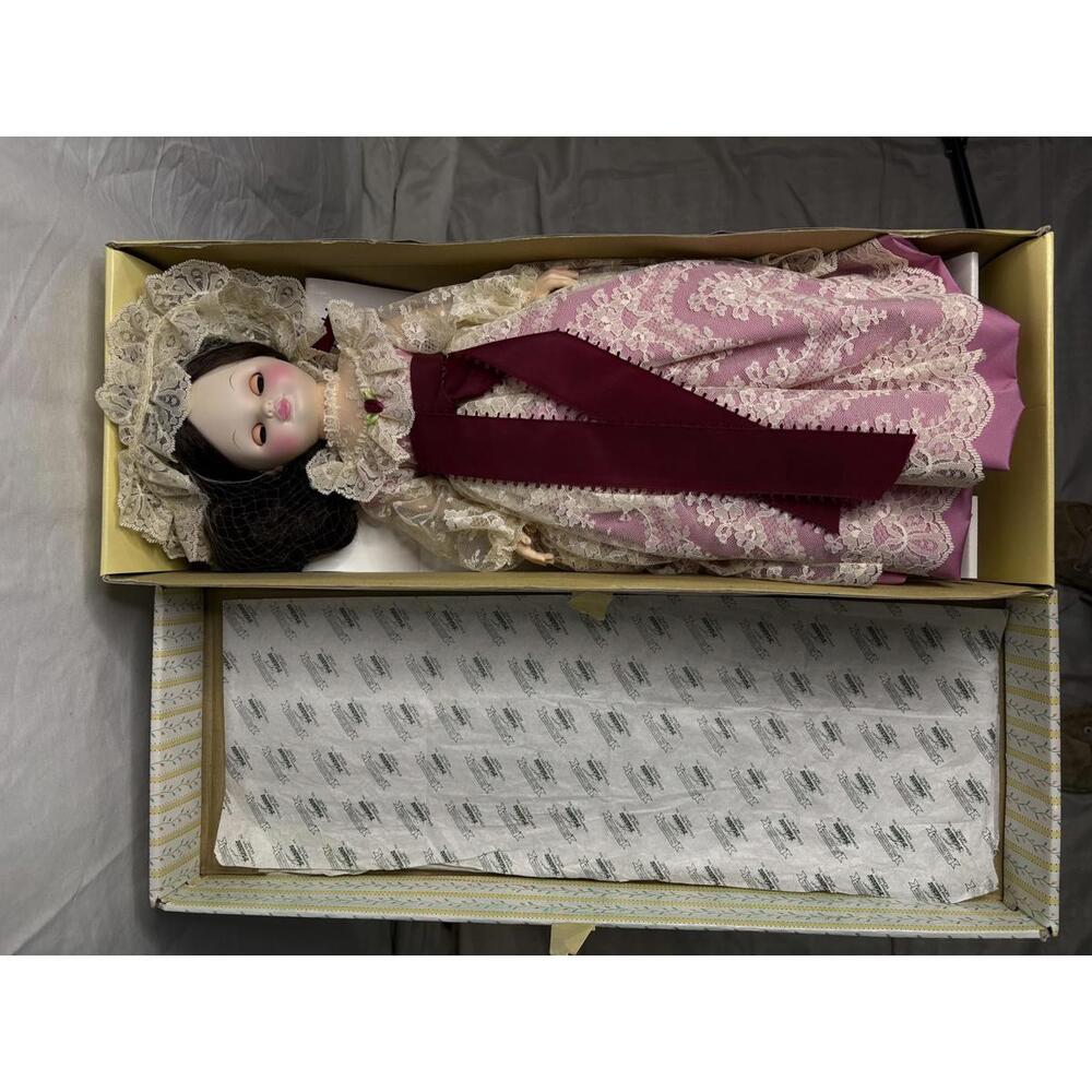 Vintage Southern Bell by Seymour Mann Doll with stand and box